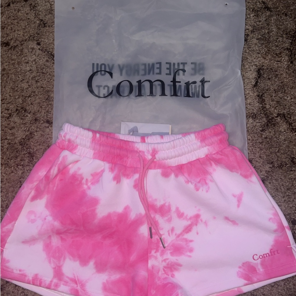 Comfirt Women's Pink Tie-Dye Athletic Shorts